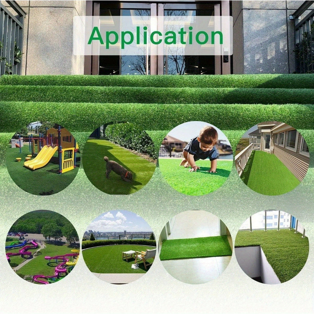 JXXRZ Artificial Grass Mat 3x16ft - Pet-Friendly Fake Turf w/Drainage Holes, Rubber Backing for Indoor/Outdoor Lawn & Patio