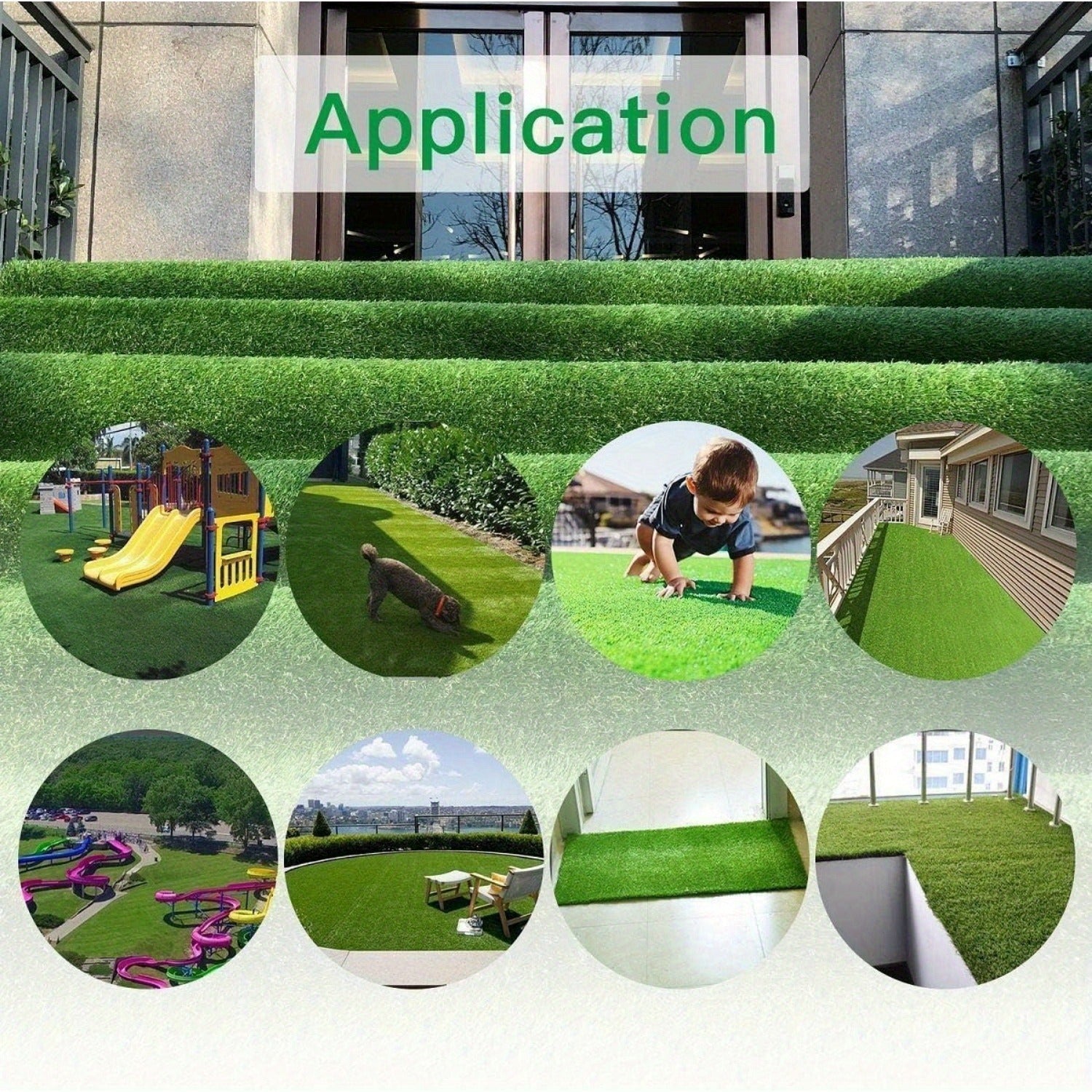 JXXRZ Artificial Grass Mat 3x16ft - Pet-Friendly Fake Turf w/Drainage Holes, Rubber Backing for Indoor/Outdoor Lawn & Patio