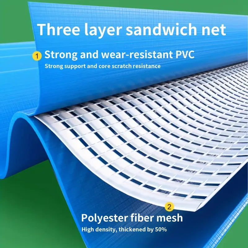 JXXRZ 6x1.5 Ft Inflatable PVC Swimming Pool for Adults/Kids, Outdoor Foldable with Sturdy Mesh & Quick Drain