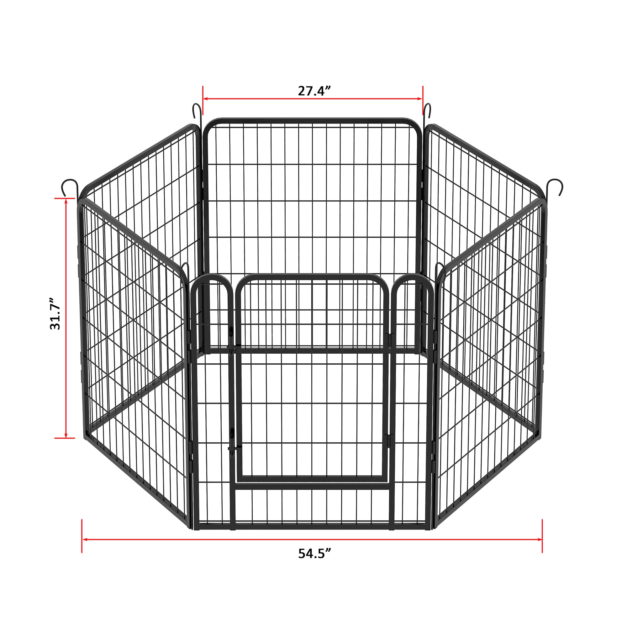 6 Panels Heavy Duty Metal Playpen with door,31.7"H Dog Fence Pet Exercise Pen for Outdoor, Indoor
