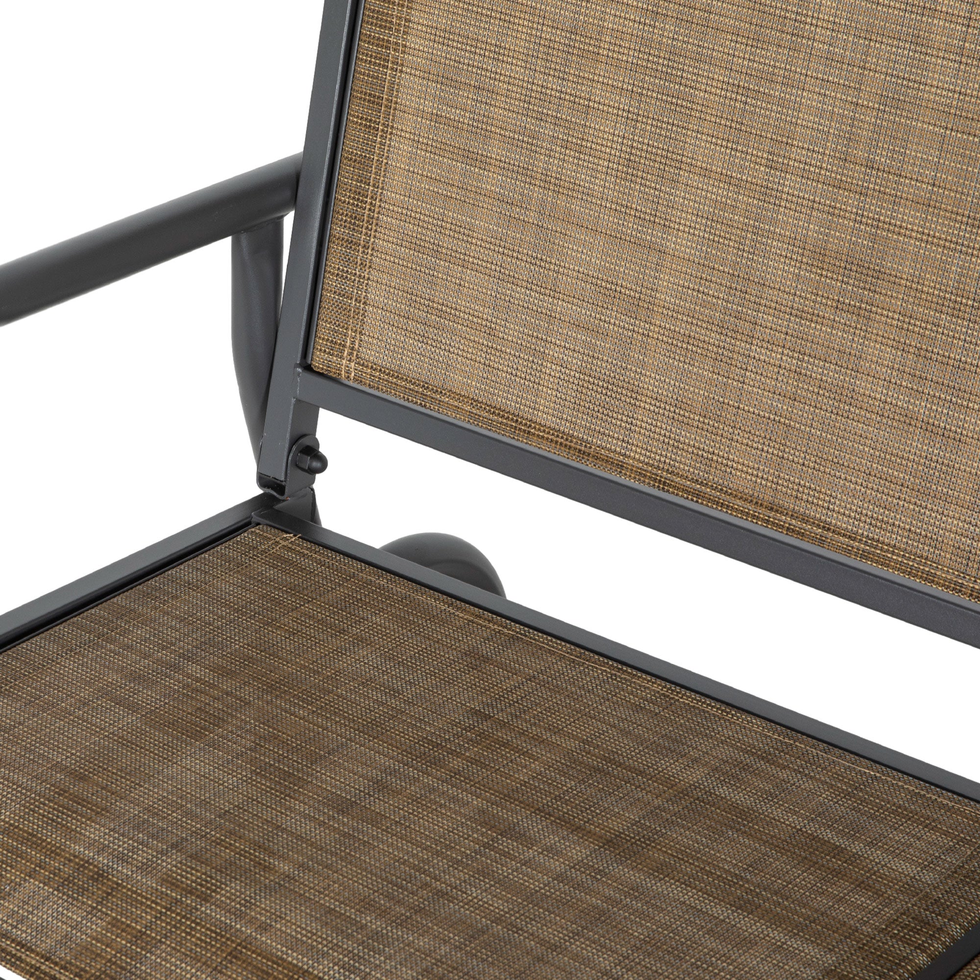 JXXRZ 2-Person Outdoor Glider Bench Swing, Steel Frame Rocking Loveseat for Patio Backyard, Mixed Brown