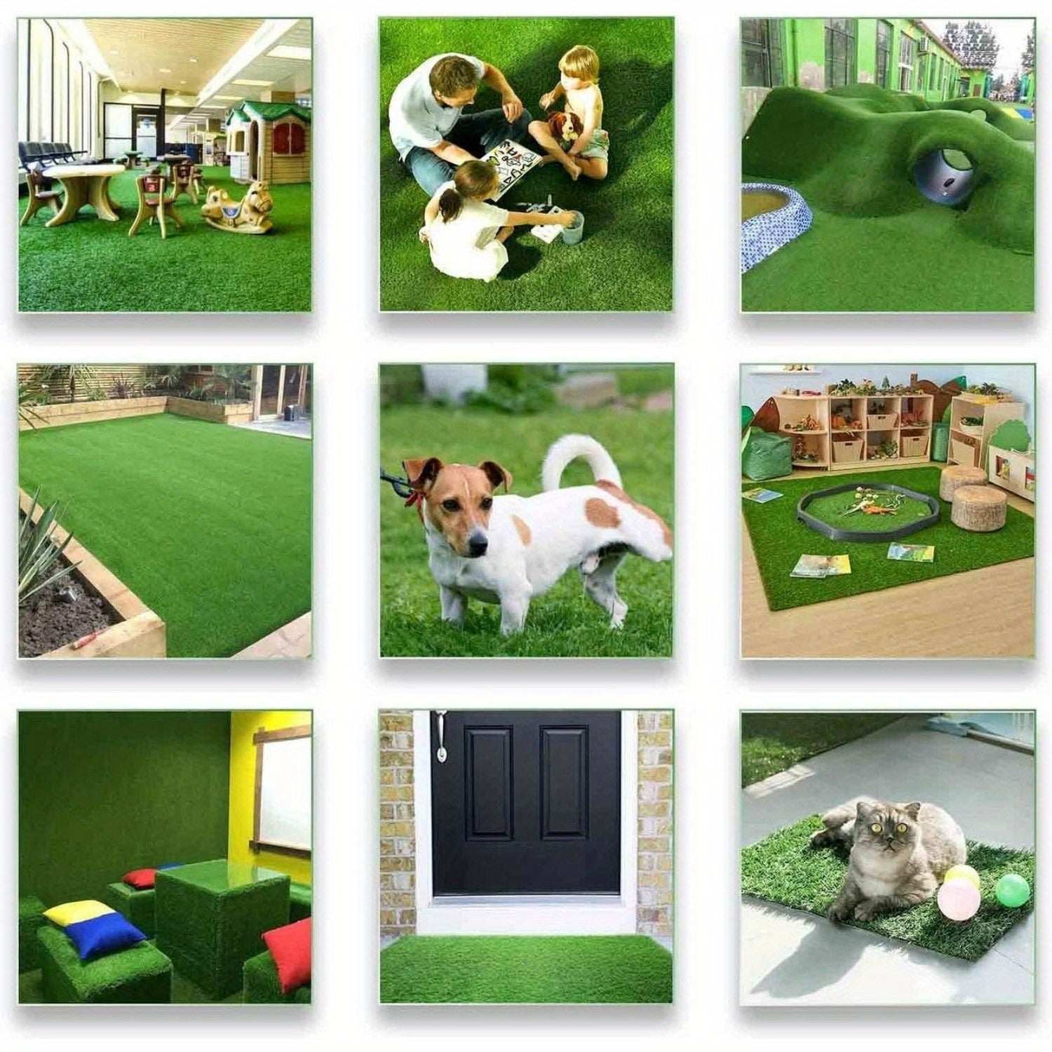 JXXRZ Artificial Grass Mat 3x16ft - Pet-Friendly Fake Turf w/Drainage Holes, Rubber Backing for Indoor/Outdoor Lawn & Patio