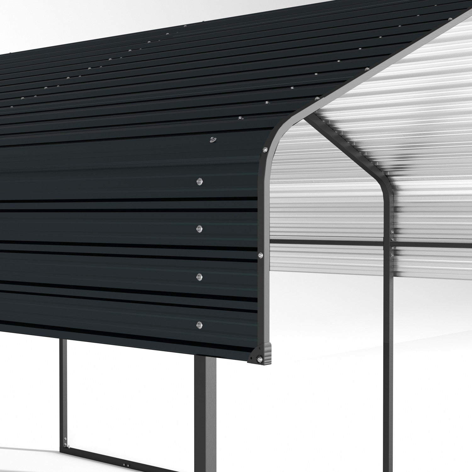 JXXRZ 10' x 15' Outdoor Metal Carport, Heavy Duty Galvanized Steel Car Canopy for Truck, SUV, Boat, Black