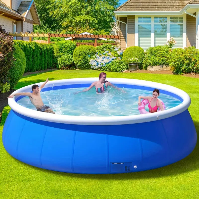 JXXRZ 6x1.5 Ft Inflatable PVC Swimming Pool for Adults/Kids, Outdoor Foldable with Sturdy Mesh & Quick Drain