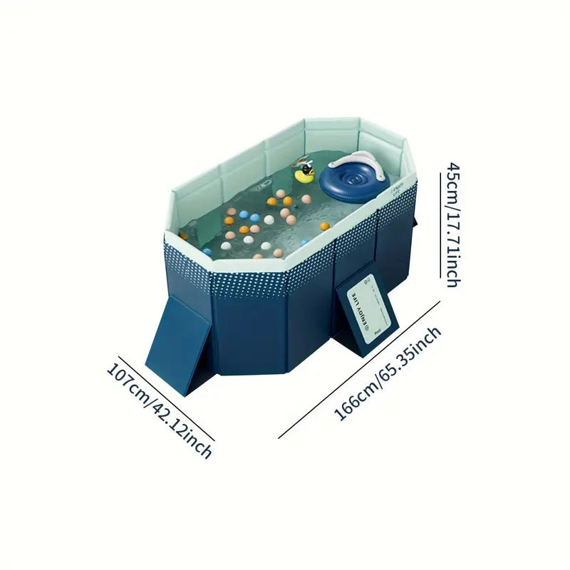 JXXRZ 65in Foldable Hard Plastic Pool, Thickened PVC Portable Design for Kids/Adults/Pets Indoor Outdoor