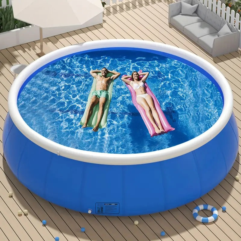 JXXRZ 6x1.5 Ft Inflatable PVC Swimming Pool for Adults/Kids, Outdoor Foldable with Sturdy Mesh & Quick Drain