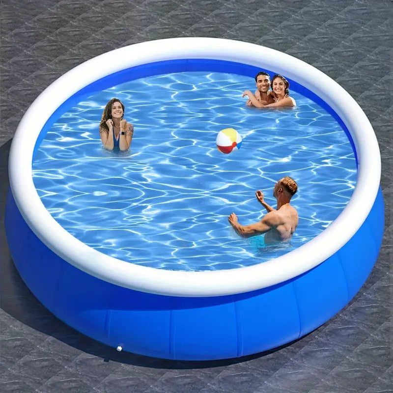JXXRZ 6x1.5 Ft Inflatable PVC Swimming Pool for Adults/Kids, Outdoor Foldable with Sturdy Mesh & Quick Drain