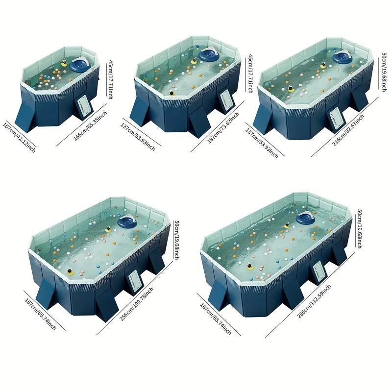 JXXRZ 65in Foldable Hard Plastic Pool, Thickened PVC Portable Design for Kids/Adults/Pets Indoor Outdoor