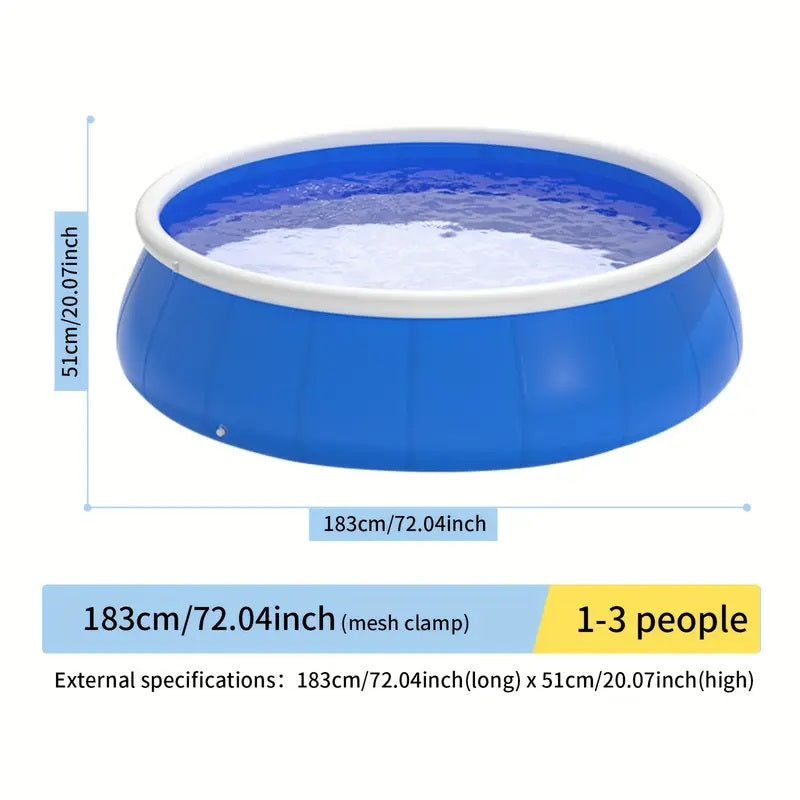 JXXRZ 6x1.5 Ft Inflatable PVC Swimming Pool for Adults/Kids, Outdoor Foldable with Sturdy Mesh & Quick Drain