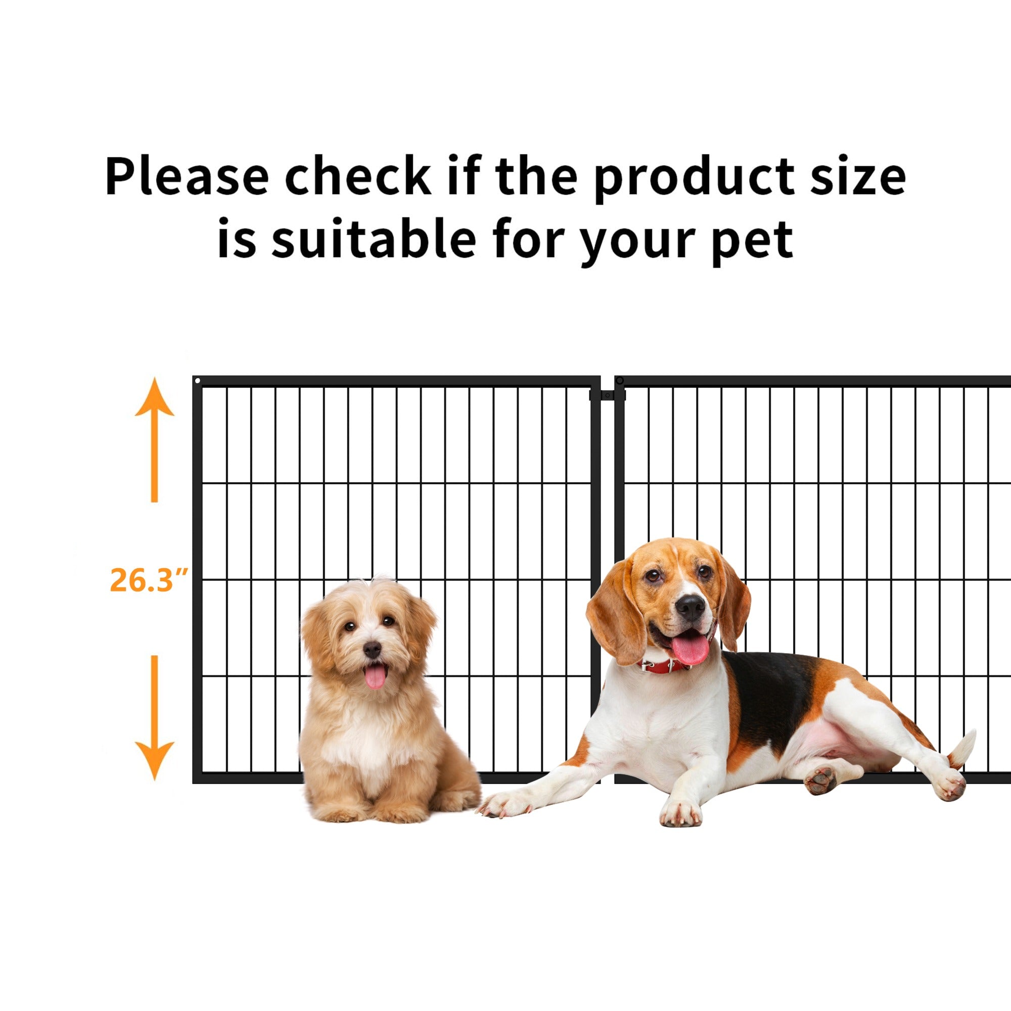 Large Dog Cage 48" Dog Kennel for Medium Dogs Puppy Dog Playpen with Top, Pet Cage, Indoor, Black.48"L x 26.3"W x 23.8"H.