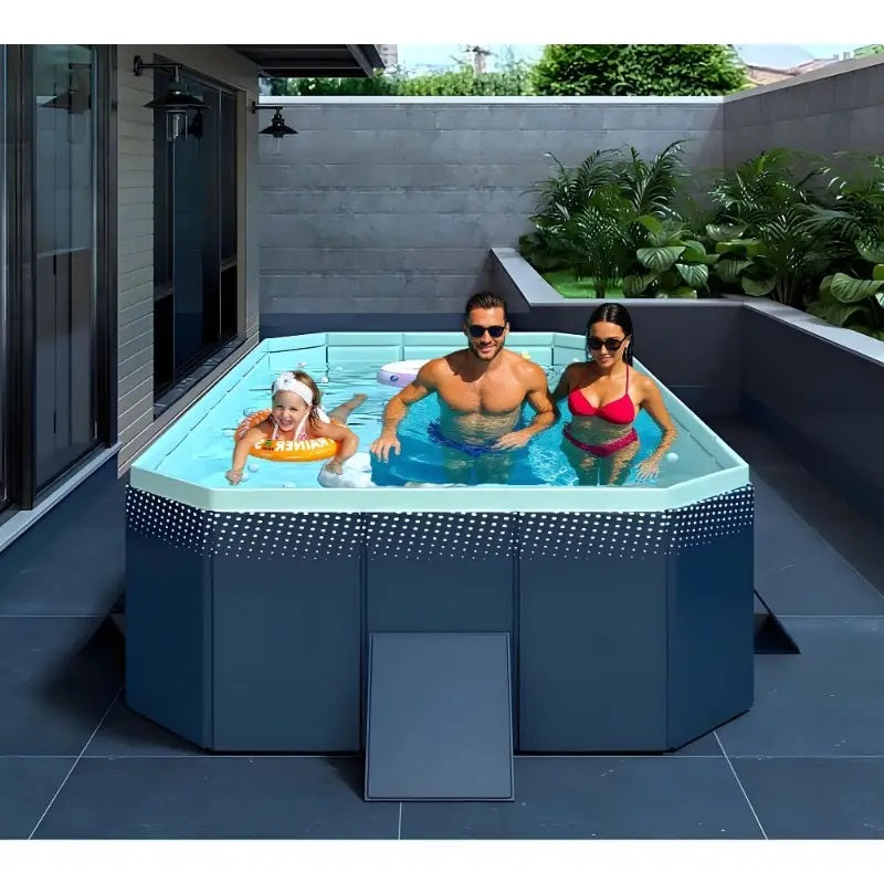 JXXRZ 65in Foldable Hard Plastic Pool, Thickened PVC Portable Design for Kids/Adults/Pets Indoor Outdoor