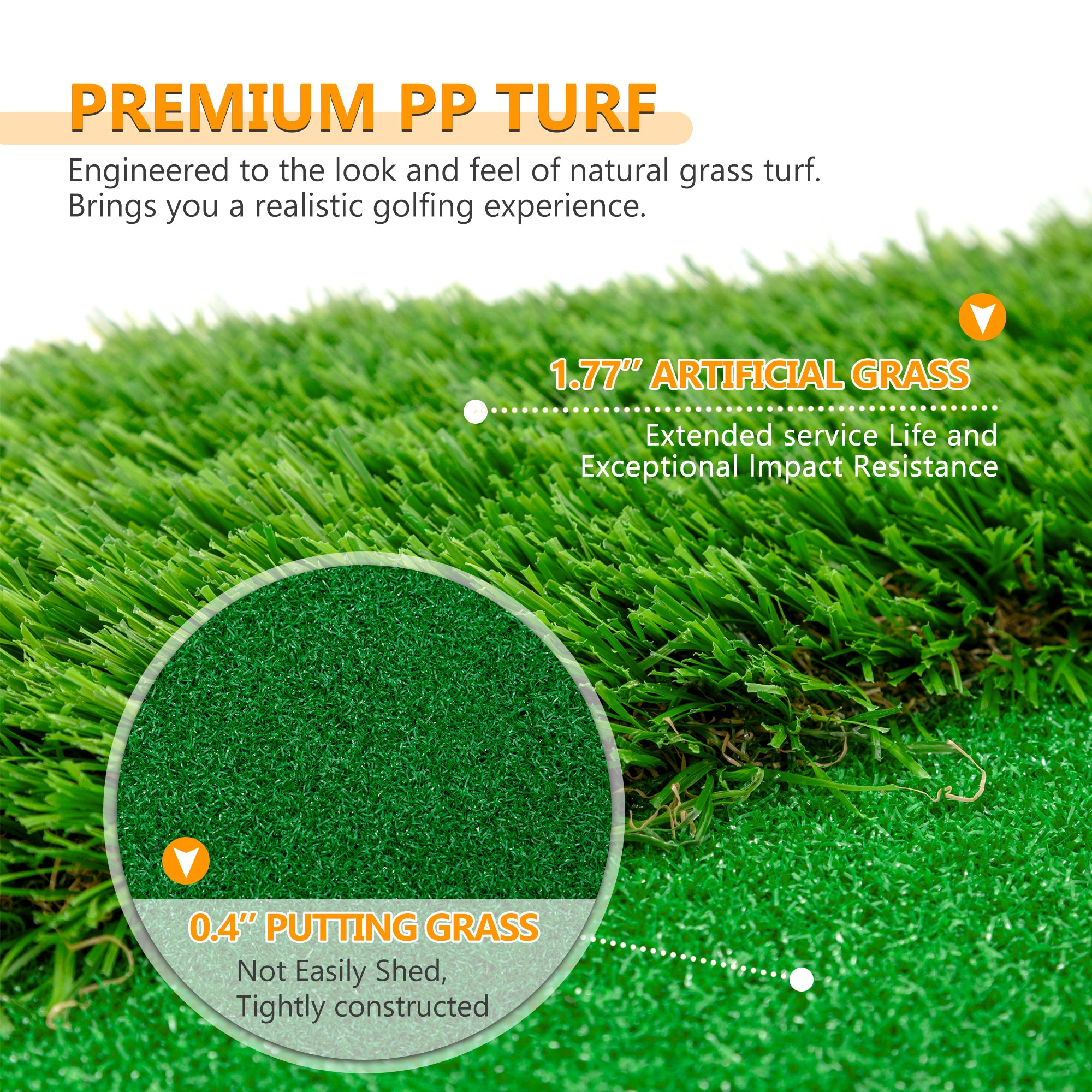 JXXRZ 10x5 FT Golf Putting Green, Golf Training Mat with High-quality Turf, 3 Holes, 3 Flags and Cups for Indoor Outdoor