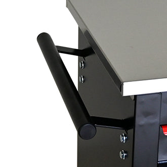 JXXRZ 4-Drawer Rolling Tool Cart with Wheels, Stainless Steel Top & Lock for Garage Workshop, Black&Red