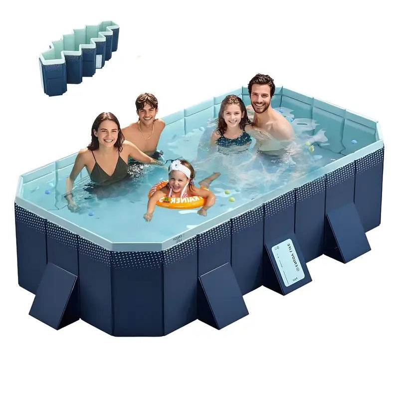 JXXRZ 65in Foldable Hard Plastic Pool, Thickened PVC Portable Design for Kids/Adults/Pets Indoor Outdoor