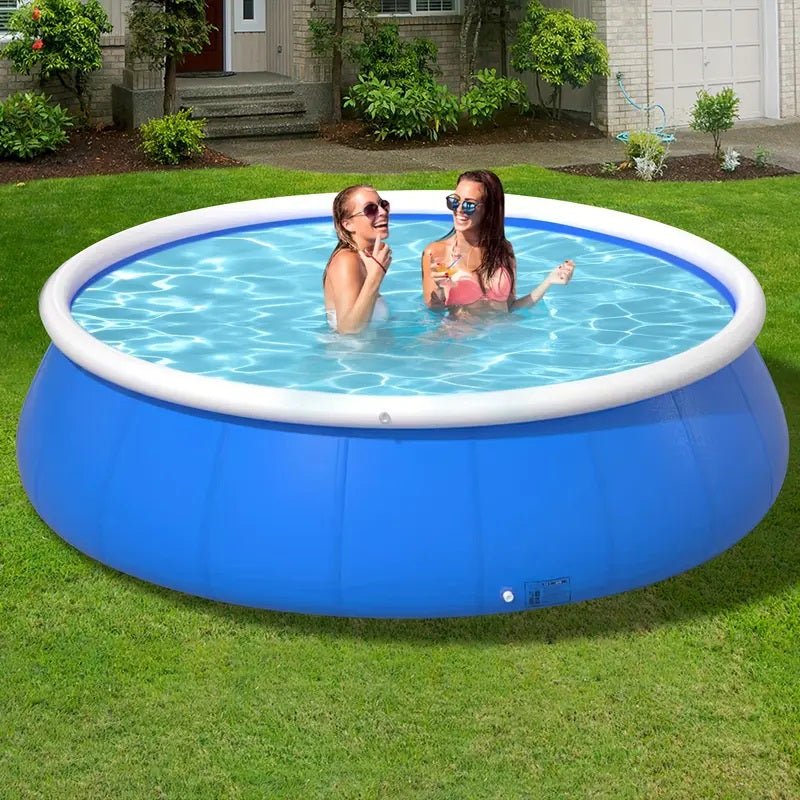 JXXRZ 6x1.5 Ft Inflatable PVC Swimming Pool for Adults/Kids, Outdoor Foldable with Sturdy Mesh & Quick Drain