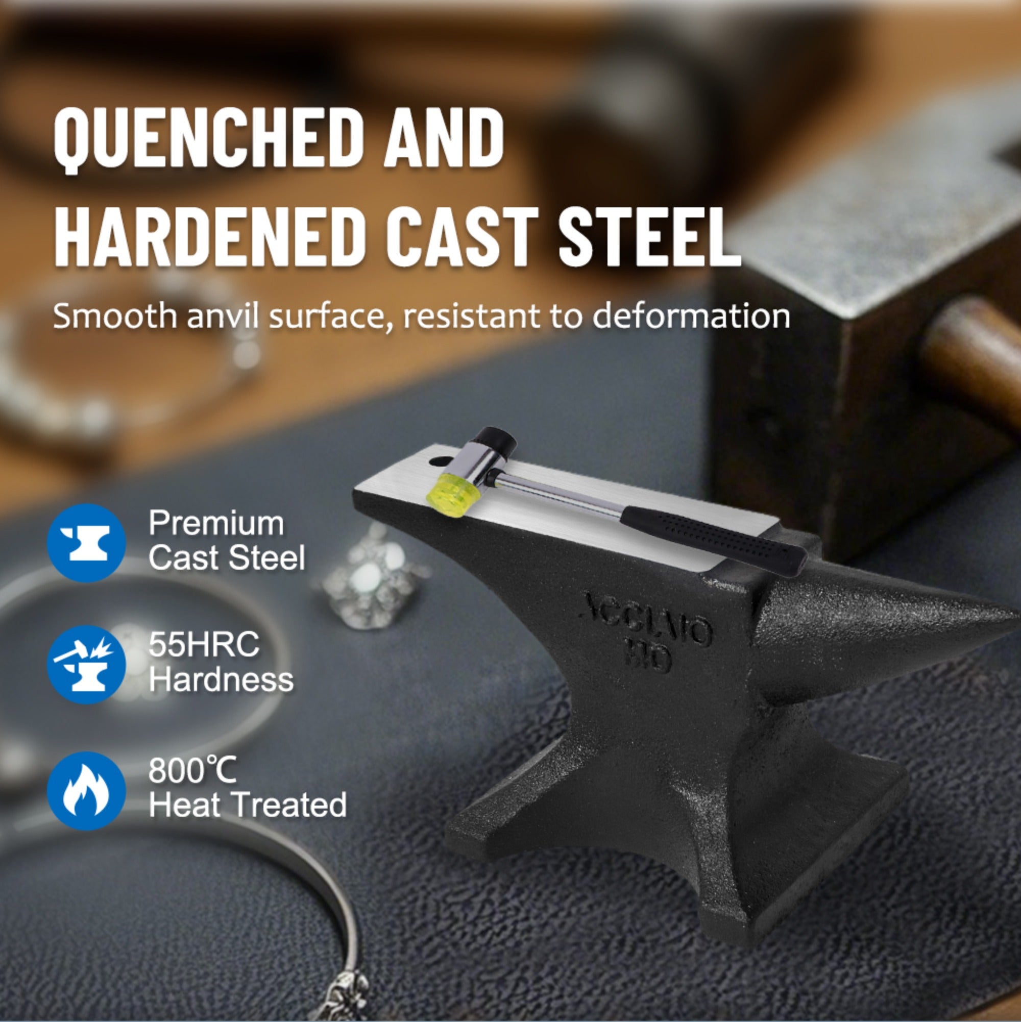 JXXRZ 25 lbs(11kg) Single Horn Anvil, Cast Steel Anvil with 7.28 x 2.56 in Counterop, Bending, Shaping, Twisting, Jewelry Making & DIY Crafts