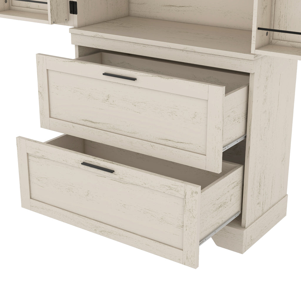 JXXRZ Farmhouse Storage Cabinet, Multi-Room Organizer, Antique Beige