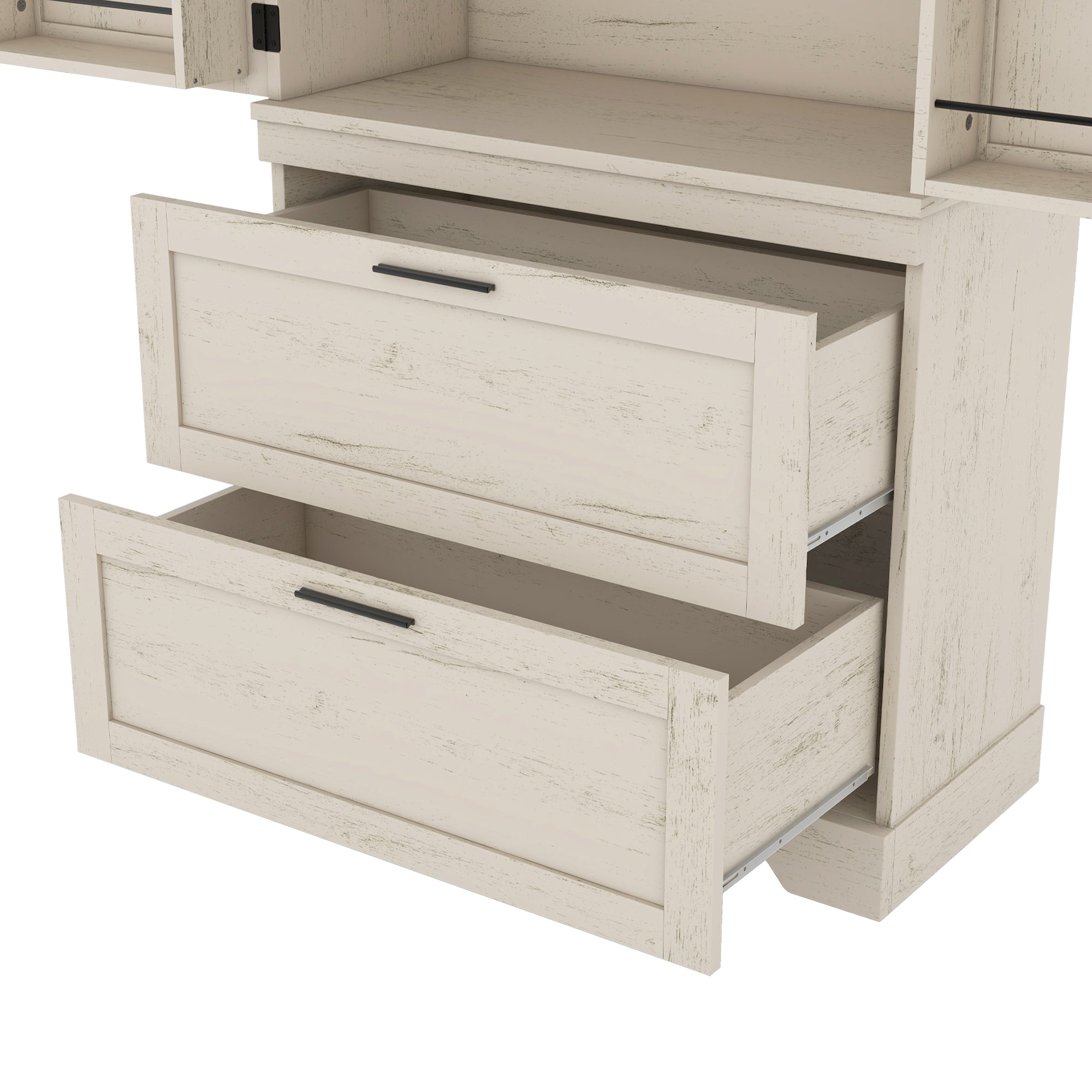 JXXRZ Farmhouse Storage Cabinet, Multi-Room Organizer, Antique Beige