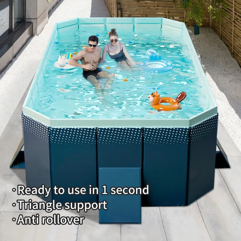 JXXRZ 65in Foldable Hard Plastic Pool, Thickened PVC Portable Design for Kids/Adults/Pets Indoor Outdoor